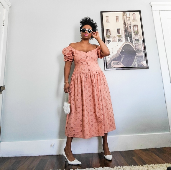 Embroidery Cotton Midi Dress, 12 - Picture 6 of 15